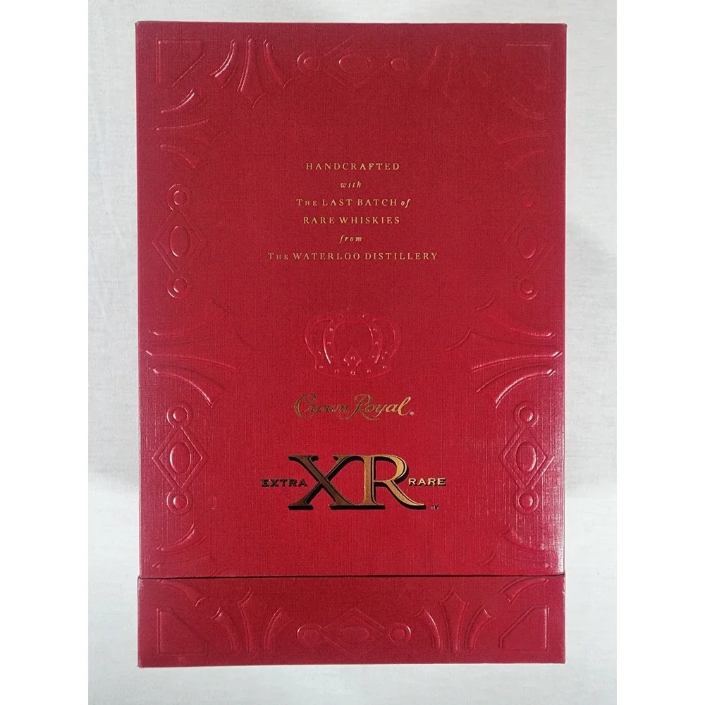 Crown Royal XR Extra Rare EMPTY Bottle 750ml Waterloo Red Box Bag Glass Decanter